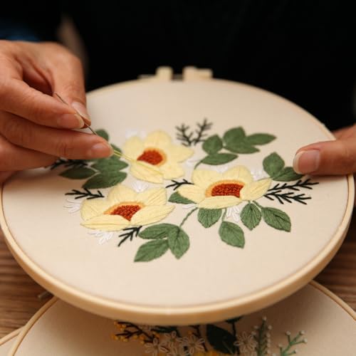 TINLOK Embroidery Kit for Beginner's,Cross Stitch Kits Christmas,Easy Embroidery - Adults DIY Handmade with Stamped Embroidery Pattern,Gifts for Mother's Day,Grandma - style: Modern