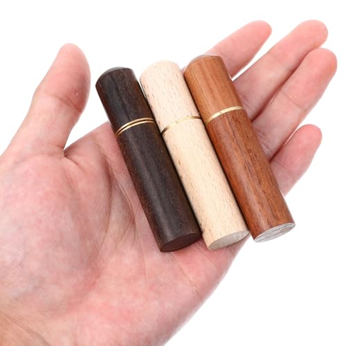 Sibba 3 PCS Wooden Sewing Needles Storage Case Portable Needle Holder Versatile Sewing Storage Case Needle Tube Keeper Container for Embroidery Knitting Crafts Toothpick Bead Organizer Beech Rosewood