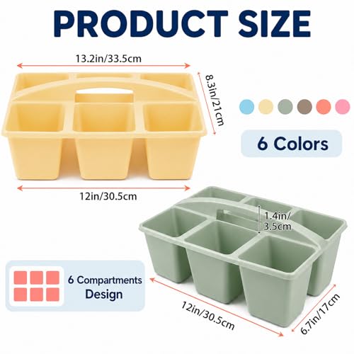 6 Pack Classroom Caddy with Handle, 6 Compartment (Groovy) - color: Groovy