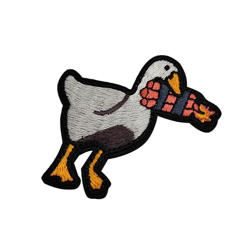 Peace was Never an Option Duck Knife Embroidered Hook Loop Funny Patch
