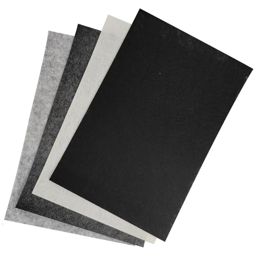 4Pcs 8" x 12" Squares Felt Sheets Fabric, 1mm Thick, Non-Woven Multi-Color Felt for DIY Craft Sewing, Halloween & Christmas Decorations (4, Black/White/Dark Gray/Light Gray) - color: Black/White/Dark Gray /Light Gray