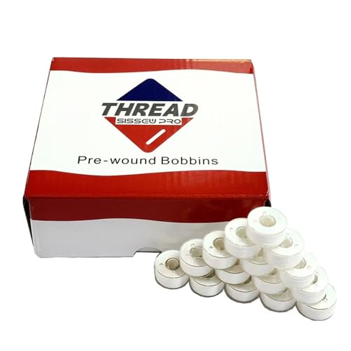 Sissewpro144pcs Prewound Bobbins White, Size A SA156 Class 15 Embroidery Bobbin Thread, Soft Polyester Sewing Machine Bobbin for Brother Singer Janome Babylock Embroidery & Sewing Machines - color: SA156 90WT 144PCS White