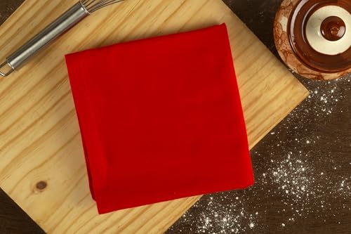 DG Collections 100% Cotton Flour Sack Towels – 12 Pack, 27x27 Inches, Red, Lint-Free, Pre-Washed, Hemmed Edges – Reusable Kitchen Towels for Cleaning, Embroidery, Printing & Crafts - Red - color: Red, size: Set of 12 (27x27 inches)