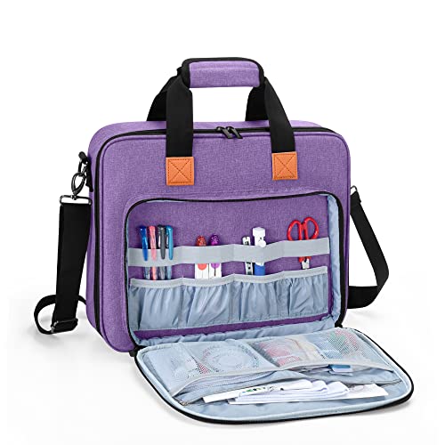 LUXJA Embroidery Project Bag, Embroidery Kits Storage Bag (Bag Only), Purple - color: Purple