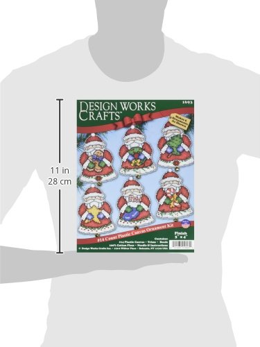 Tobin Santa Ornaments Plastic Canvas Kit, 3 by 4-Inch, Set of 6