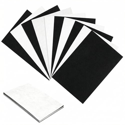 Ymapinc 10PCS Felt Fabric Sheets - 11.69 x 7.80 Inch Black & White - color: Black+white