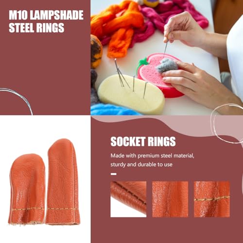 20Pcs Leather Finger Cots Needle Felting Finger Protectors for Hand Craft Sewing Needlework Handmaking Random Color