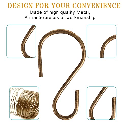 Sratte 120 Pcs Mini S Hook for Hanging 1 Inch Metal, Bronze Color - color: Bronze Color