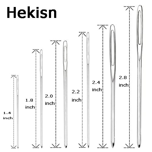 Hekisn Large-Eye Blunt Needles, Stainless Steel Yarn Knitting Needles, Sewing Needles, Crafting Knitting Weaving Stringing Needles, Perfect for Finishing Off Crochet Projects (18 Pieces) - size: 18 Pieces
