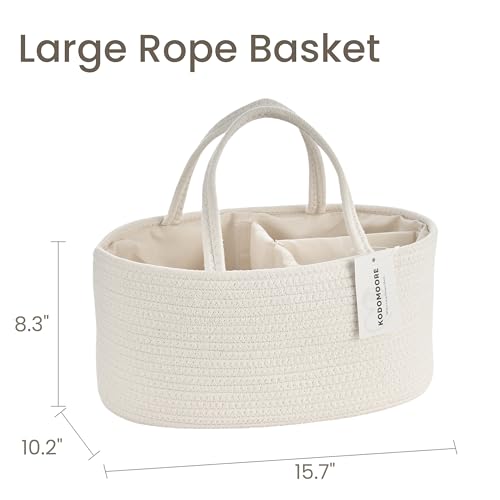 Diaper Caddy Organizer, Gift Basket for Baby Shower, Newborn Essentials - color: Off White, size: Large