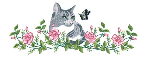 Tobin T232114 Stamped Pillowcase Pair Stamped Cross Stitch Kit for Embroidery, 20 by 30-Inch, Grey Cat