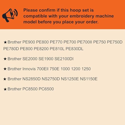 Sew Tech 4pcs Embroidery Hoop for Brother, 1x2.5 4x4 5x7 5x12in Frame Set - color: 4in1 Set