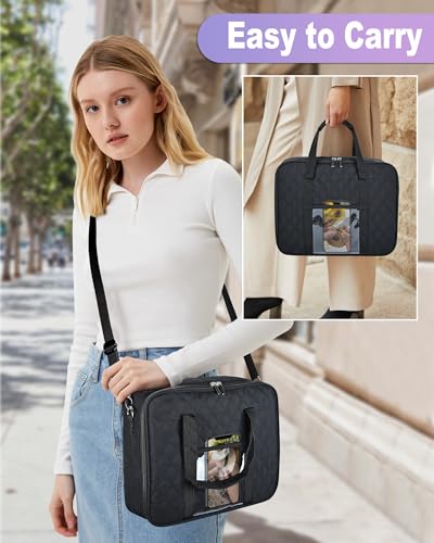 Sewing Supplies Organizer Bag with Removable Binder, Black - color: Black