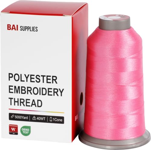 BAI Polyester Embroidery Machine Thread 5000 Yards Candy Pink+14 - color: Candy Pink+14