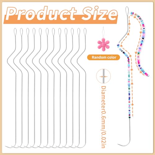 GarfxG 12 PCS Bead Spinner Needles, Big Eye Curved Seed Beading Needles - style: 12pcs Spinner Needles
