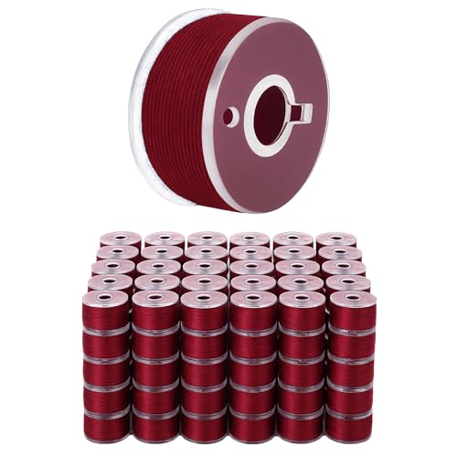 Mandala Crafts Burgundy 15J SA156 Prefilled Bobbin Thread, 144 PCs - color: Burgundy, size: Size A 144 X 142 Yards