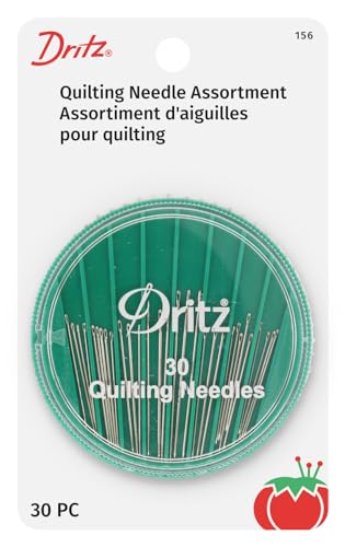 Dritz 156 Hand Needle Compact for Quilting, Assorted Sizes (30-Count) - size: Assorted Sizes, style: Hand Needle Compact for Quilting