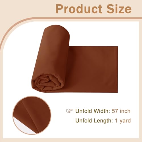 Cotton Polyester Broadcloth Fabric 57" Wide by The Yard Soft, Lightweight & Breathable Material for Sewing, Lining, Curtains, Bedding & DIY Projects (Brown, 1 Yard) - color: Brown, size: 1 Yard Pre Cut