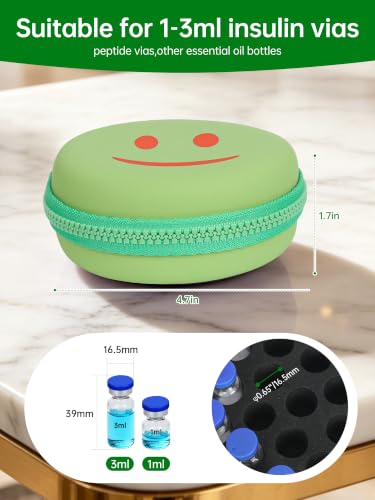 19-Slot Peptide Case for Fridge ＆Travel, Peptide Storage Case for 3ML Vials - color: Green
