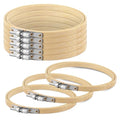TINDTOP 8 Pieces 6 inch Embroidery Hoops, Bamboo Frame Circle Cross Stitch Hoop Ring Embroidery Hoops Set for Embroidery and Cross Stitch - color: 6IN / 15cm