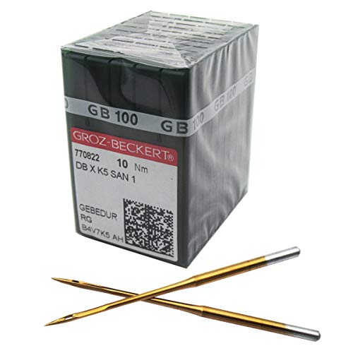 GROZ-BECKERT Needle in CKPSMS Clear Plastic Box - 100PCS Groz Beckert DBXK5 SAN1 GEBEDUR Titanium Coated Industrial Embroidery Machine Needles (Size 90/14) - size: Size 90/14