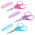 3 Pc Small Craft Scissor 3" Tiny Travel Scissor with Cover Pink/Purple/Blue