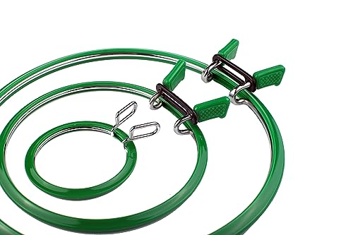 Nurge Premium Quality, Metal Spring Tension Embroidery Hoops, Cross Stich Hoop, Darning Hoops, Embroidery Tension Shed (Green, Siz Mix) - color: Green, size: Mix Sizes