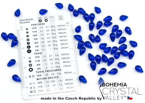 Czech 50-Piece Glass Beads, 6x9mm, Teardrop Transparent Dark Blue - color: Dark Blue