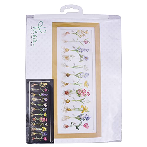 Thea Gouverneur - Counted Cross Stitch Kit - Bulbs - Aida Black - 18 Count - Embroidery Kit for Adults - DMC Embroidery Threads and Other Cross Stitch Supplies Included - 1087.05