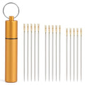 GarfxG Self Threading Needles 15pcs Easy Threading Steel Hand Sewing Needle - style: 15pcs-Gold Tail