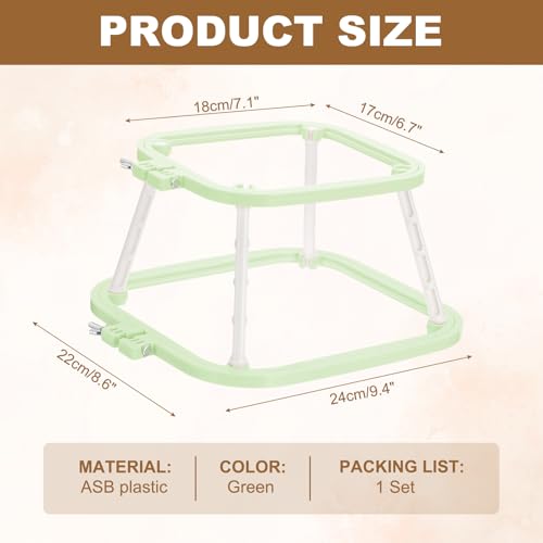 PATIKIL 7.1" x 6.7" Square Embroidery Hoop Stand, Adjustable ABS Plastic Cross Stitch Stand Hands-Free 2-Tier Embroidery Hoop Holder Punch Needle Frame for Sewing Arts Needlework, Green - color: Green, size: 7.1" x 6.7"