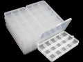 8Pack 15-Grid Clear Fixed Dividers Storage Boxes for Beads - size: 8pcs 15 Grids Box