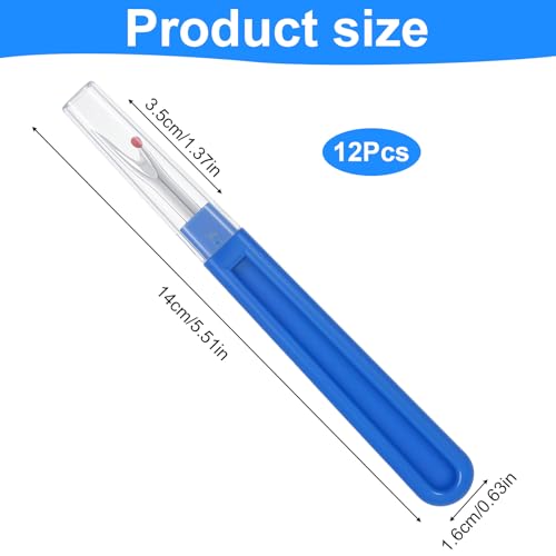 12 Pcs Stitch Remover Tool, Thread Stitch Remover Tool, Ergonomic Grip Seam Ripper, Seam Ripper Set, Thread Cutter, Embroidery Removing Tools for Sewing, Crafting (Blue)