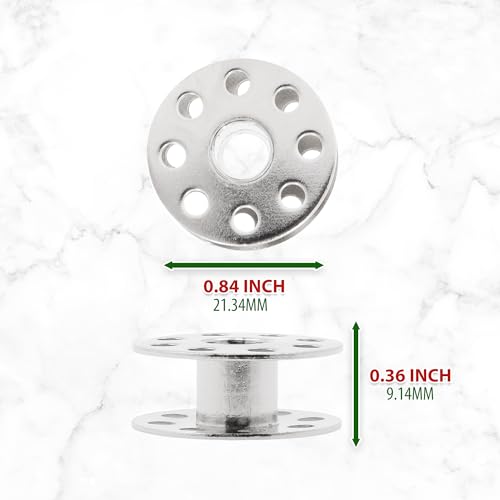 Mandala Crafts Empty SA155 Bobbins for Brother Sewing Machine, 36 Metal Class Size L Bobbins Compatible with Singer, Kenmore, Bernina, Janome, Elna - color: Silver, size: Size L 36 Rolls