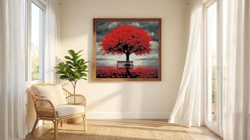 MYBISYMQQ Tree of Life Cross Stitch Kits for Adults,11CT Stamped Cross Stitch Kits for Beginner,DIY Needlepoint Embroidery Patterns Kits Embroidery Patterns for Home Wall Decor 13.7x13.7 inches - color: T016