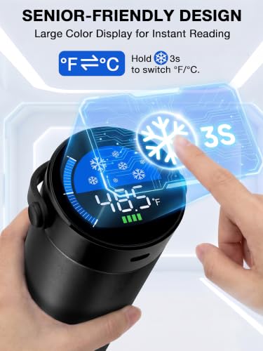 YOUSHARES Insulin Cooler Travel Case with Smart Temperature Display - color: 02_Gloss Black