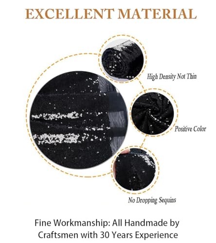 ShiDianYi 30 Feet Sequin Mesh Material for Dress, Backdrop - Black Sparkle Fabric by The Yard - color: Black, size: 10 Yard