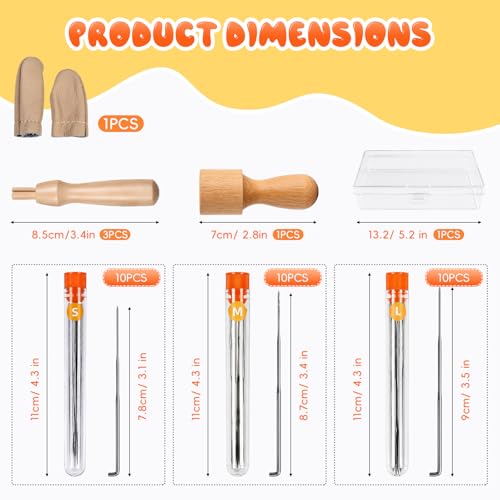 Needle Felting Kit with 8-Needle Tool & 3 Single-Needle Handles | 30 Barbed Felting Needles in 3 Sizes | Includes Finger Guards & Storage Case | Essential DIY Wool Felting Supplies for Crafters - color: Multi-color/39 pcs