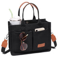 ZHMO Canvas Tote Bag for Women,Women's Bags Crossbody Bags Work Laptop Tote Bag Large Handbags Purse for Travel Nurse Teacher - color: Canvs Demure Black With Compartments