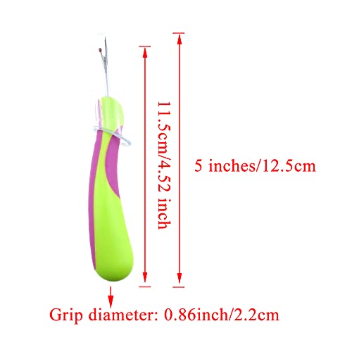 HAHIYO 5Inches 1PCs Green Rubber Seam Ripper Ergonomic Grip Thread Stitch Remover Tool Sewing Stitch Cutter Thread Ripper Unpicker Sewing Accessory&Supply for Crafting Notions Quilting Sewing Hem
