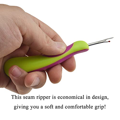 HAHIYO 5Inches 1PCs Green Rubber Seam Ripper Ergonomic Grip Thread Stitch Remover Tool Sewing Stitch Cutter Thread Ripper Unpicker Sewing Accessory&Supply for Crafting Notions Quilting Sewing Hem