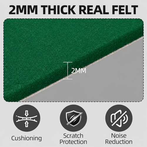 Self Adhesive Felt Sheets, 6PCS 13.4"x10.8" 2mm Thick Green - color: Green