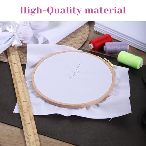 20 Pcs Embroidery Fabric, 10x10 Inch Pre-Cut White Cotton Fabric Squares, Quilting Squares Bundle Layer Cakes Embroidery Cloth for Garment Craft DIY Craft Sewing Making (White)