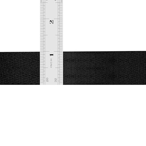 Cotton Twill Tape Ribbon 1 Inch Wide Tape Herringbone Webbing Roll Bias Binding Tapes for Sewing and DIY Crafts, Natural (Black, 1 Inch, 10 Yards) - color: Black, size: 1 Inch, 10 Yards