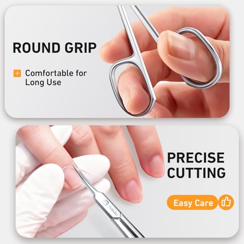 THRAU Cuticle Scissors Extra Fine for Manicure and Pedicure - size: Classic