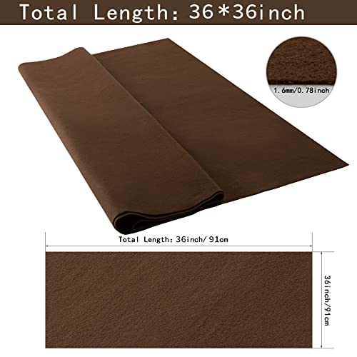 HaoFeijh Felt Fabric 1.6mm Thick Felt Sheets for Sewing, Cushion and Padding (Brown, 1) - color: Brown, size: 1