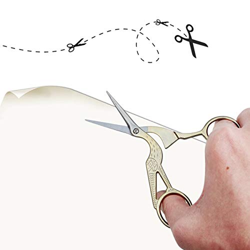 6PCS Vintage Stork Shape Sewing Scissors Stainless Steel Scissors - color: Multicolour