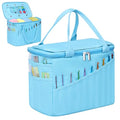 LOVEGRASS Large Crochet Yarn Knitting Bag with Handles, Blue