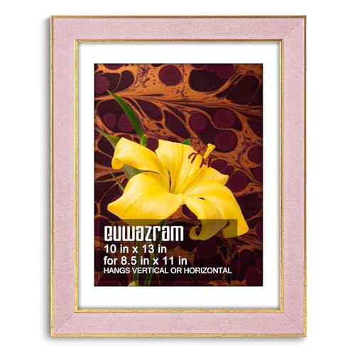 Suede 10x13 Frame - Single Frame, Christmas Elegant Pink 10 x 13 Poster Frame with Mat for 8.5 by 11, 10x13 Picture Frames for Artwork, Puzzles, Photos and Movie Posters - color: Pink, size: 10" x 13" / 8.5" x 11" mat