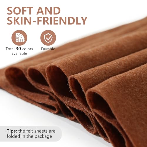 Coffee Soft Felt Sheet 36'' X 36'', 1.4mm Felt Fabric Sheet for Crafts - color: Coffee